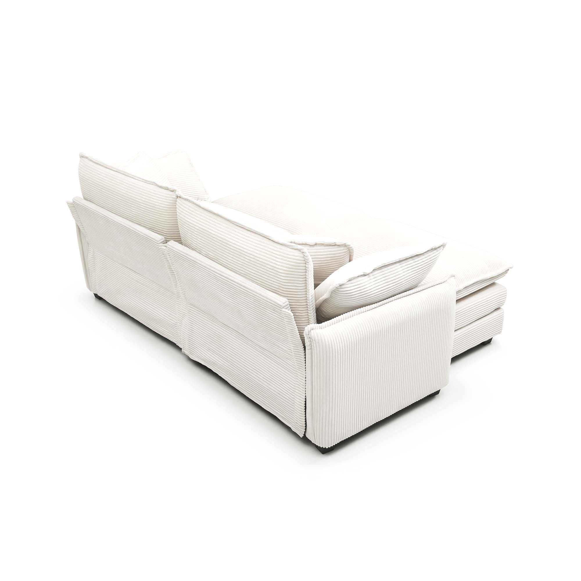 Two Seater Sofa With One Footrest, L Shaped 2 Seater Sofa With Ottoman