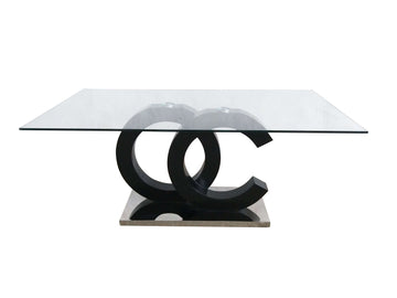 Aston Dining Table Black Mdf Steel