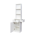 White Modern Simple Hair Desk, Multi Layer Storage, Large Storage Space White Mdf