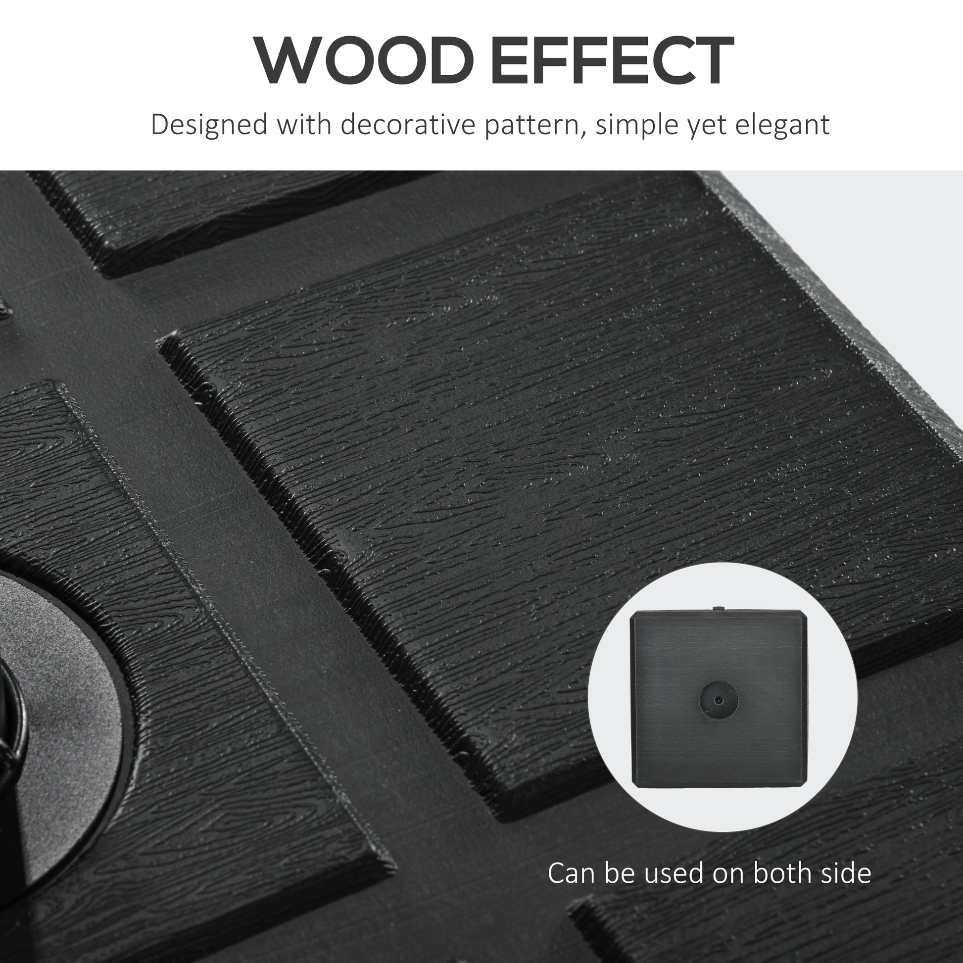 Outsunny 88 Lbs. Fillable Umbrella Base With Steel Umbrella Holder For 1.25", 1.5" Or 2" Umbrella Poles, Square & Reversible Heavy Duty Market Umbrella Stand, Black Black Hdpe