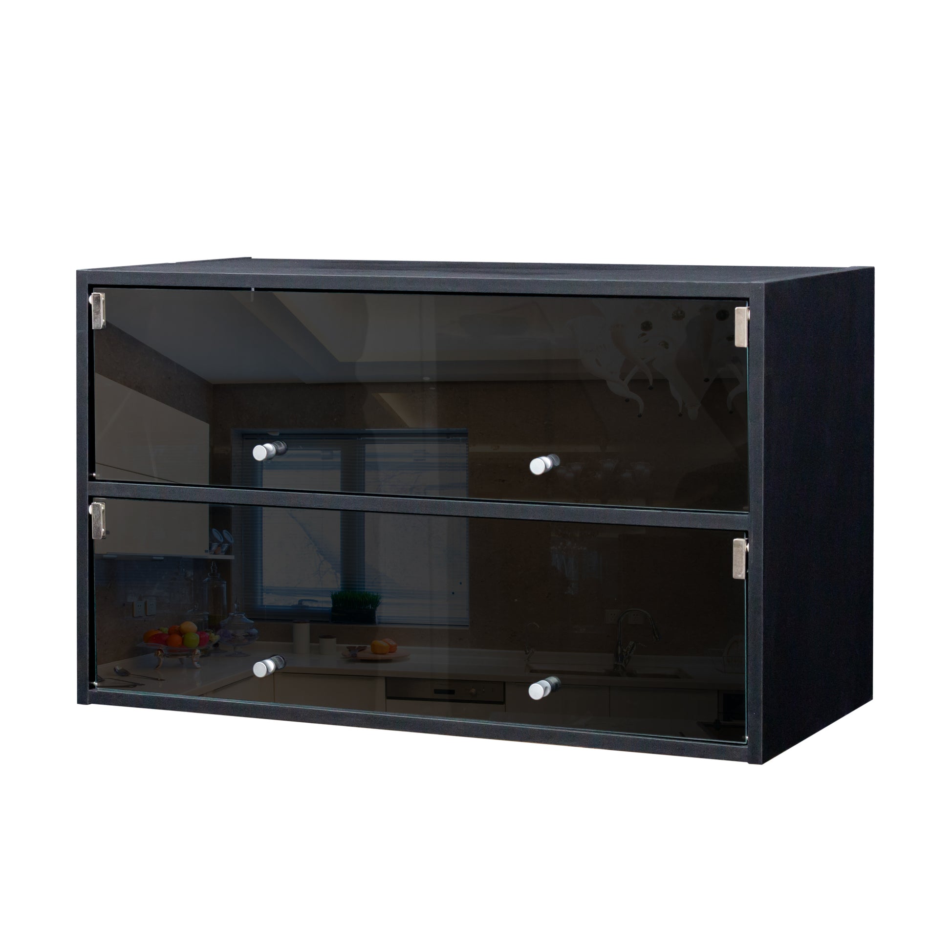 Black Glass Door Shoe Box Shoe Storage Cabinet With Rgb Led Light Black Mdf