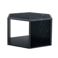 Hexagonal Mdf Coffee Table, Characteristic Pattern Stickers, Multi Hole Design To Give More Storage Space, Simple And Convenient Design Makes It Suitable For All Kinds Of Style Scenes. Black Mdf