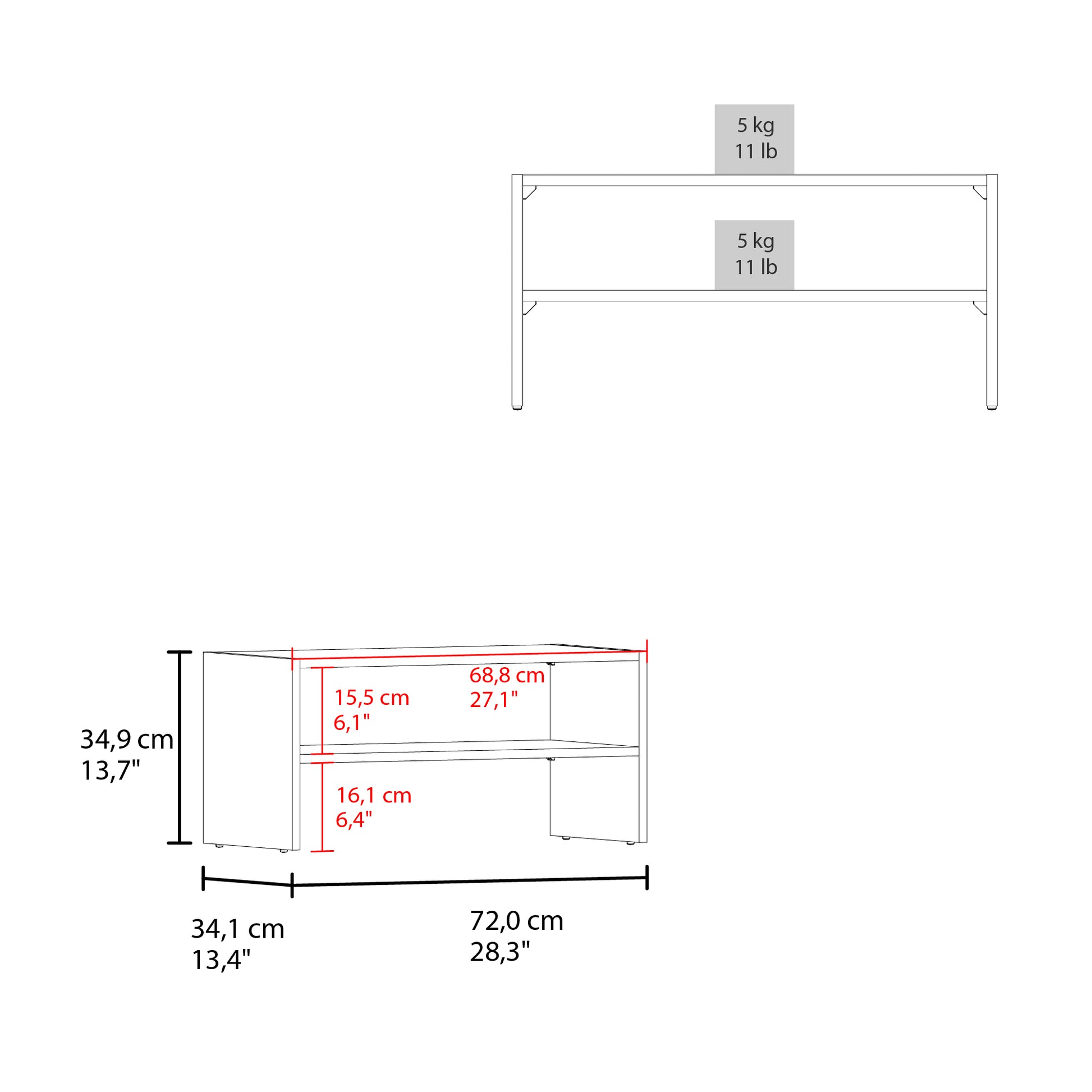 Norris Shoe Rack In Melamine With 2 Shelves,White White Bedroom Modern Particle Board Melamine