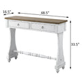 Antique White 2 Drawer Console Table White Primary Living Space Rubberwood Drawers Rectangular Wood