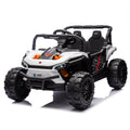 24V Kids Ride On Utv,Electric Toy For Kids W Parents Remote Control,Four Wheel Suspension,Low Start,Adjustable Speed,Multimedia Player,Early Education,Bluetooth,Rear Storage Space For Kids Aged 3 .