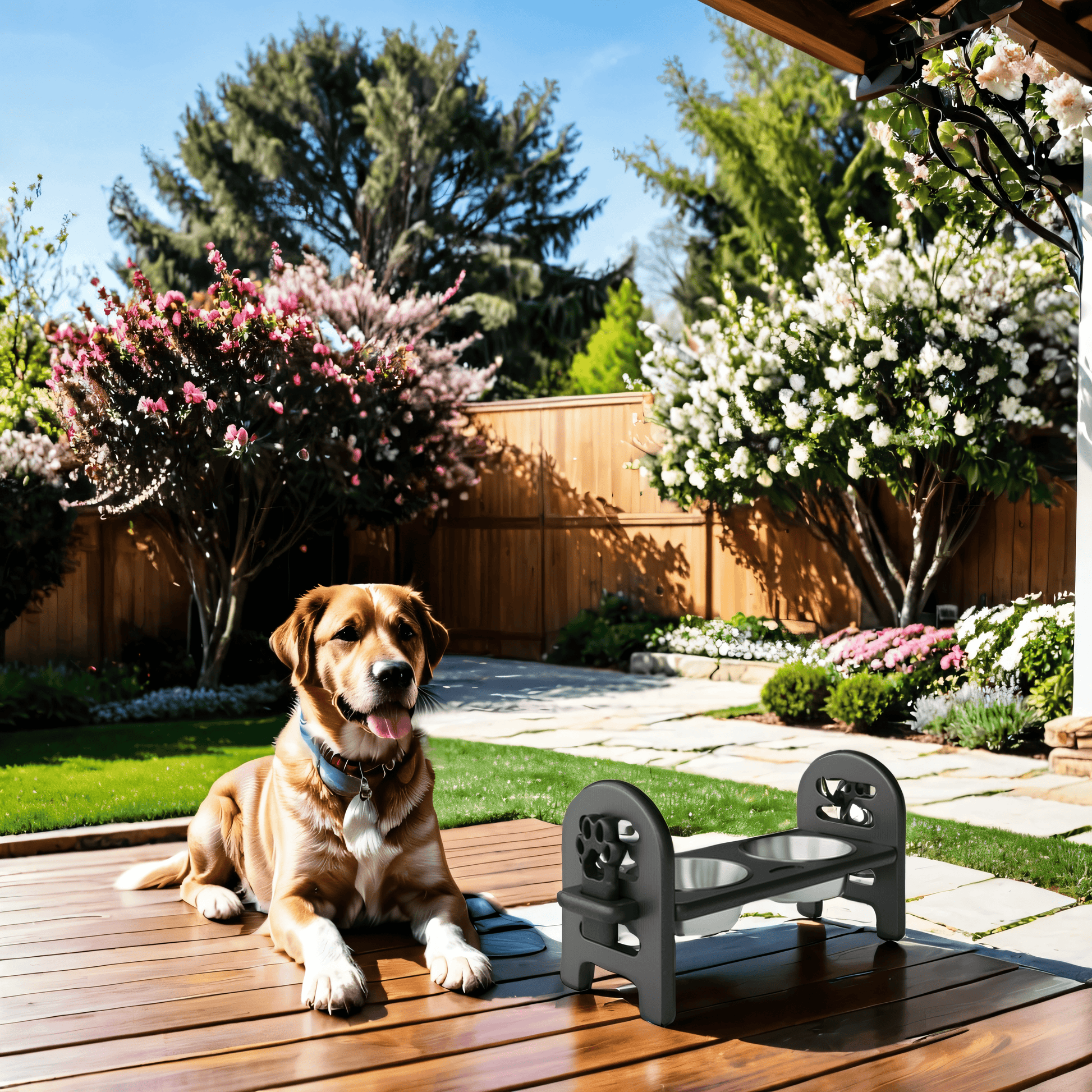 White Adjustable Pet Bowl Travel Ready Hdpe Durable Poly Lumber Recycled Black Water Resistant Hdpe Hdpe