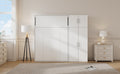 Full Size Murphy Bed With Lockers And Wardrobes, White Box Spring Not Required Full White Murphy Solid Wood Mdf