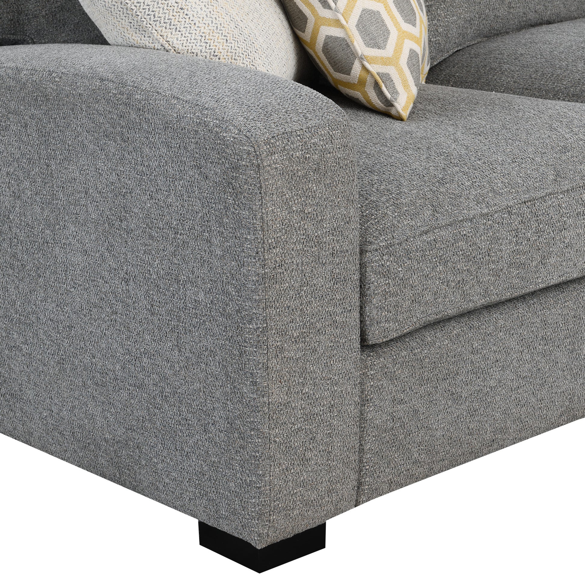 Repore Gray Right Side Facing Chaise Sectional Gray Foam Engineered Wood 3 Seat