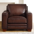 Alice Leather Chair Caramel Primary Living Space Mid Century Modern Eucalyptus Down Filling Genuine Leather