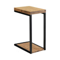 Snack Table With 1 Open Shelf And Grain Details, Brown Brown Wood Metal