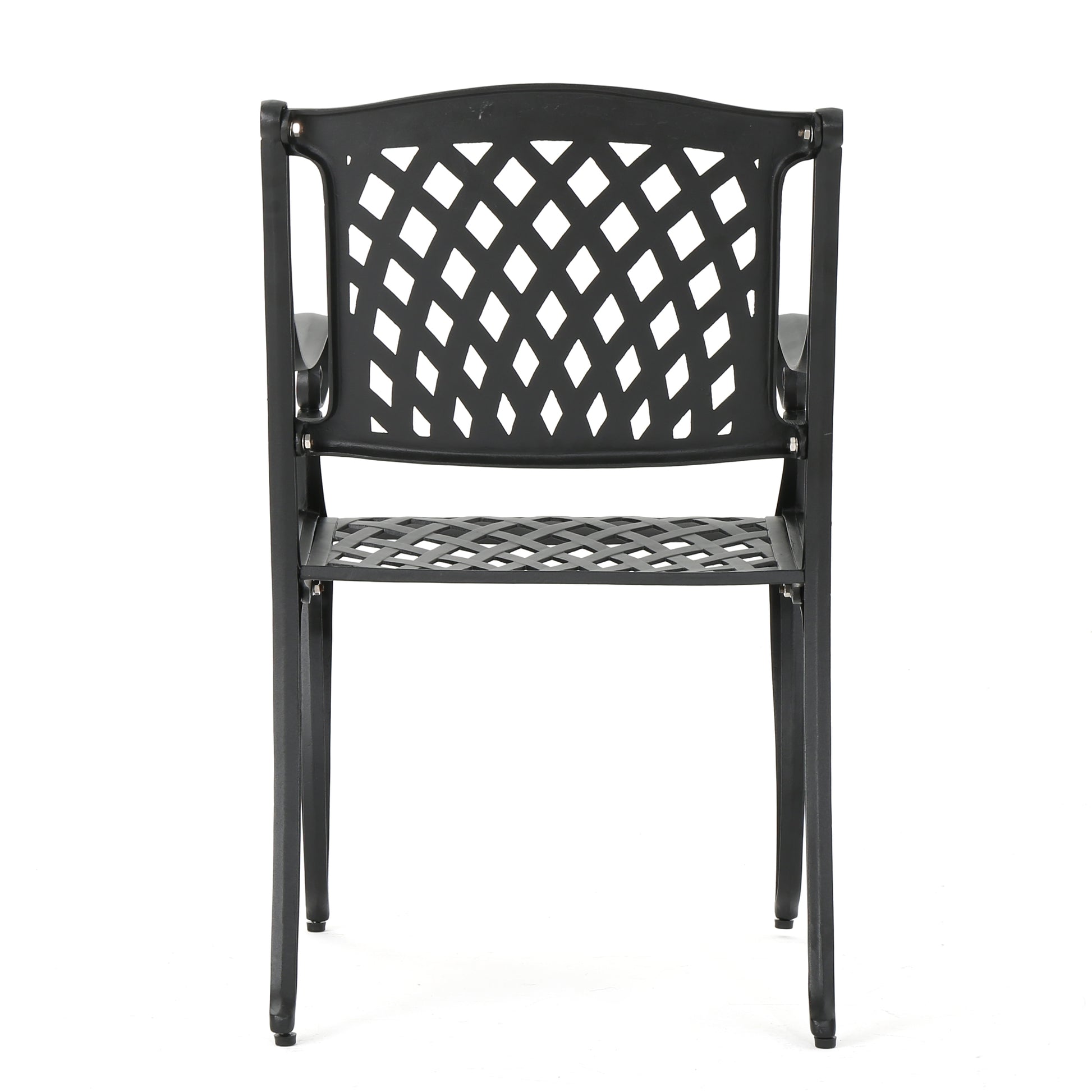 Cayman Arch Mesh I Chair Set Of 2 Black Aluminium