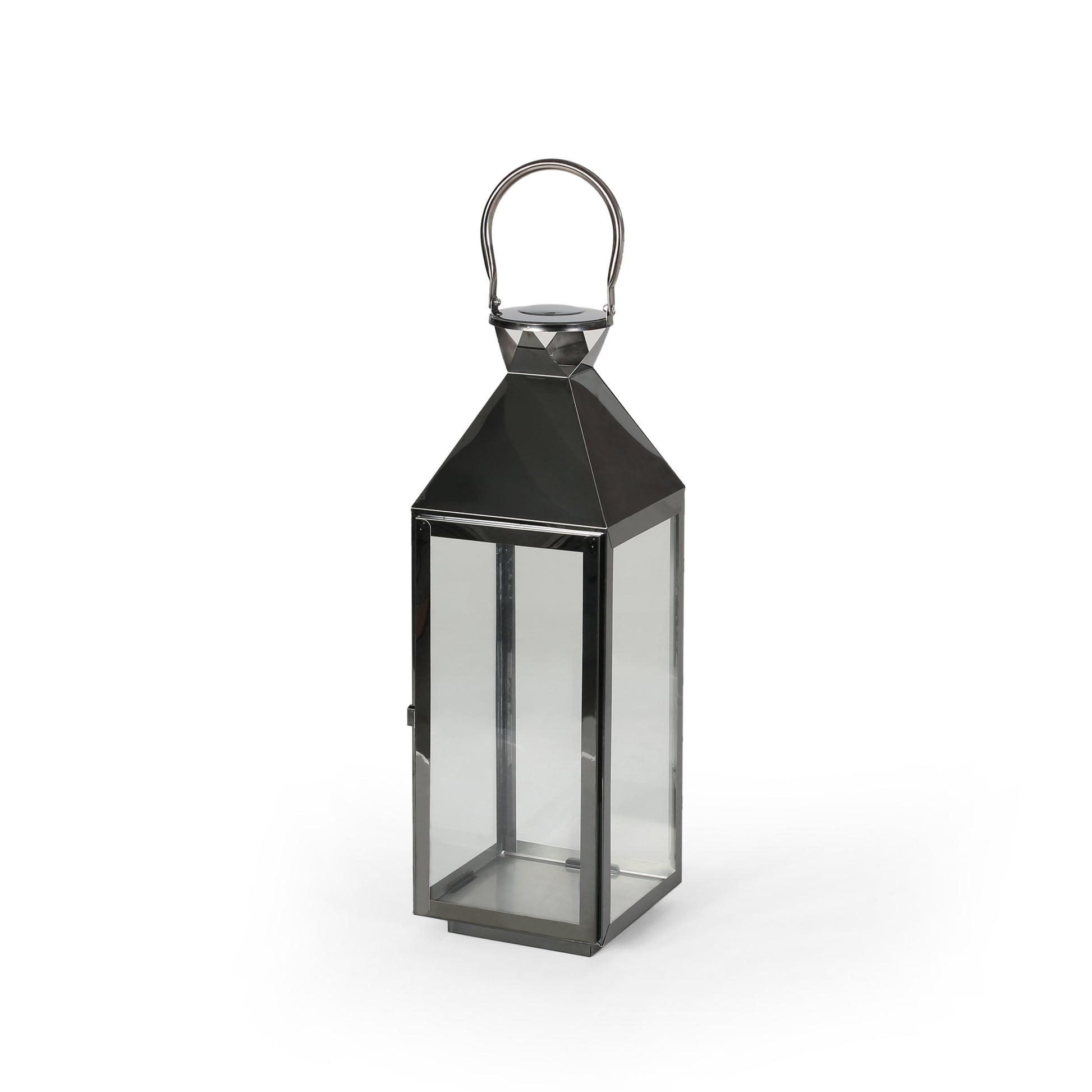 Tulsa 22"H Stainless Steel Lantern Black Stainless Steel