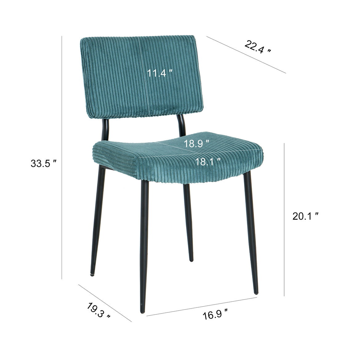 Modern Turquoise Simple Dining Chair Fabric Upholstered Chairs Home Bedroom Stool Back Dressing Chair Black Metal Legs Set Of 2 Metal Turquoise Velvet