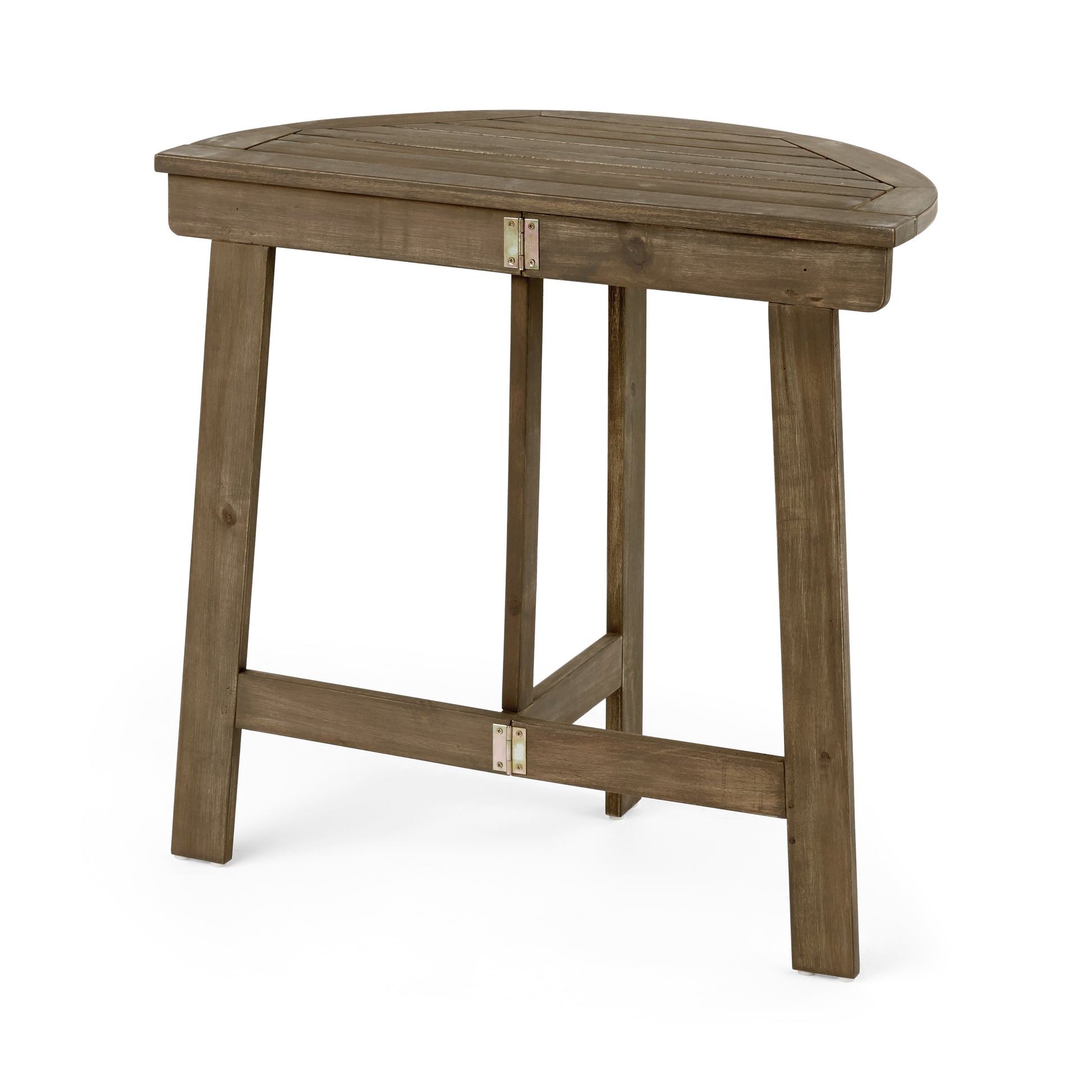 Westmont Half Round Bistro Table, Grey Grey Acacia Wood