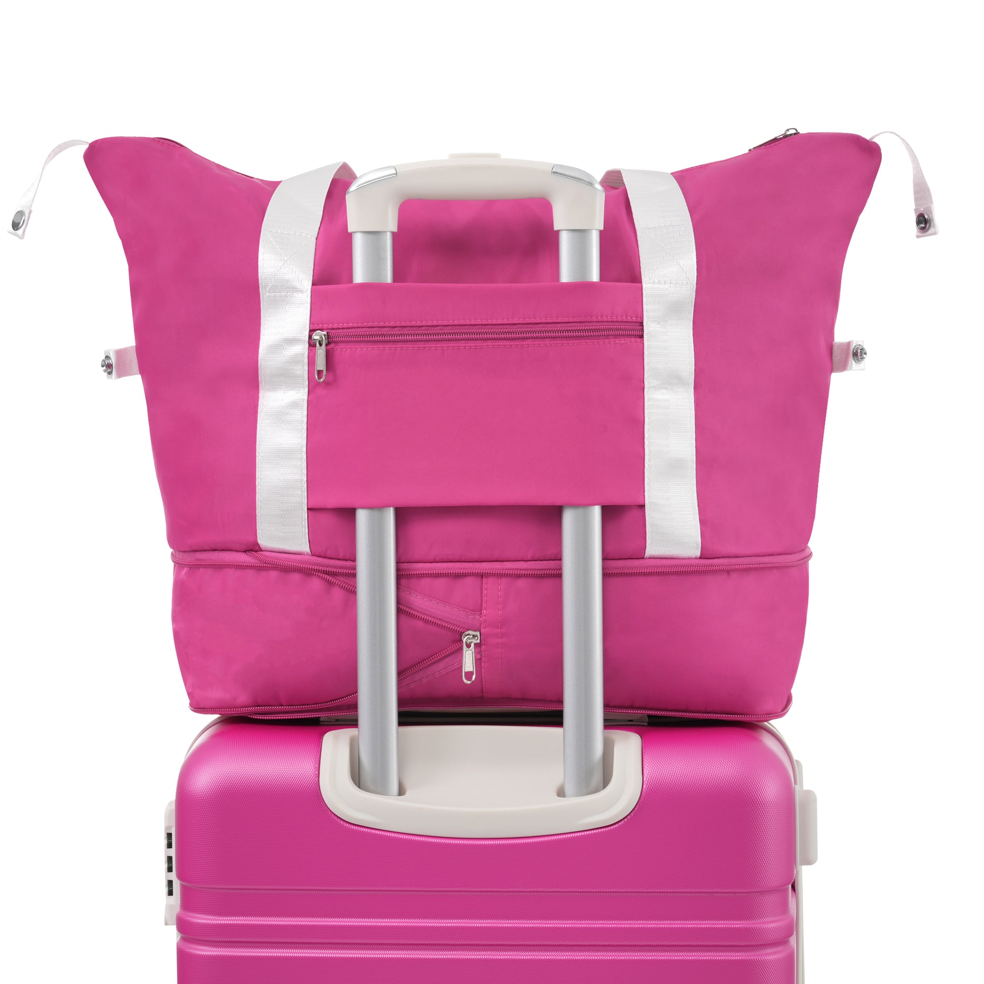 Hardshell Luggage Sets With Bags Lightweight Suitcase Double Spinner Wheels With Tsa Lock ,Single Vintage Luggage 28 In,Pink Pink Abs