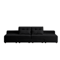 Convertible 3 In 1 Sleeper Sofa And Sectional Sofa With 4 Storage Space For Living Room,Corduroy Couch With 4 Pillows,Corduroy Black Corduroy 3 Seat