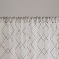 Diamond Sheer Window Curtain Panel Only 1 Pc Panel White Gray Polyester