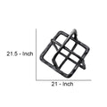 10 Inch Metal Accent Decor With Square Inters, Gray Gray Metal