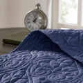 Reversible Bedspread Set Navy King Navy Cotton