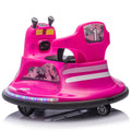 12V Kids Ride On Bumper Car W Parents Control,Rotate 360 Degrees,Two Handed Switch For Direction Control,Bumper Strip,Light Belt,Mp3 Music,Bluetooth,Provide A Speed Of 0.75Mph For Kids Of 2 5 Rose