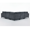 Packaging Upgrade Oversized Modular Sectional Sofa Set, L Shaped Couch,Corduroy ,Upholstered,Deep Seat,5 Seat,5 Throw Pillow And 6 Back Cushion,Living Room, Apartmentgray Gray Polyester Wood Primary