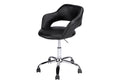 Office Chair, Adjustable Height, Swivel, Ergonomic, Armrests, Computer Desk, Work, Black Leather Look, Chrome Metal, Contemporary, Modern Black Foam Faux Leather