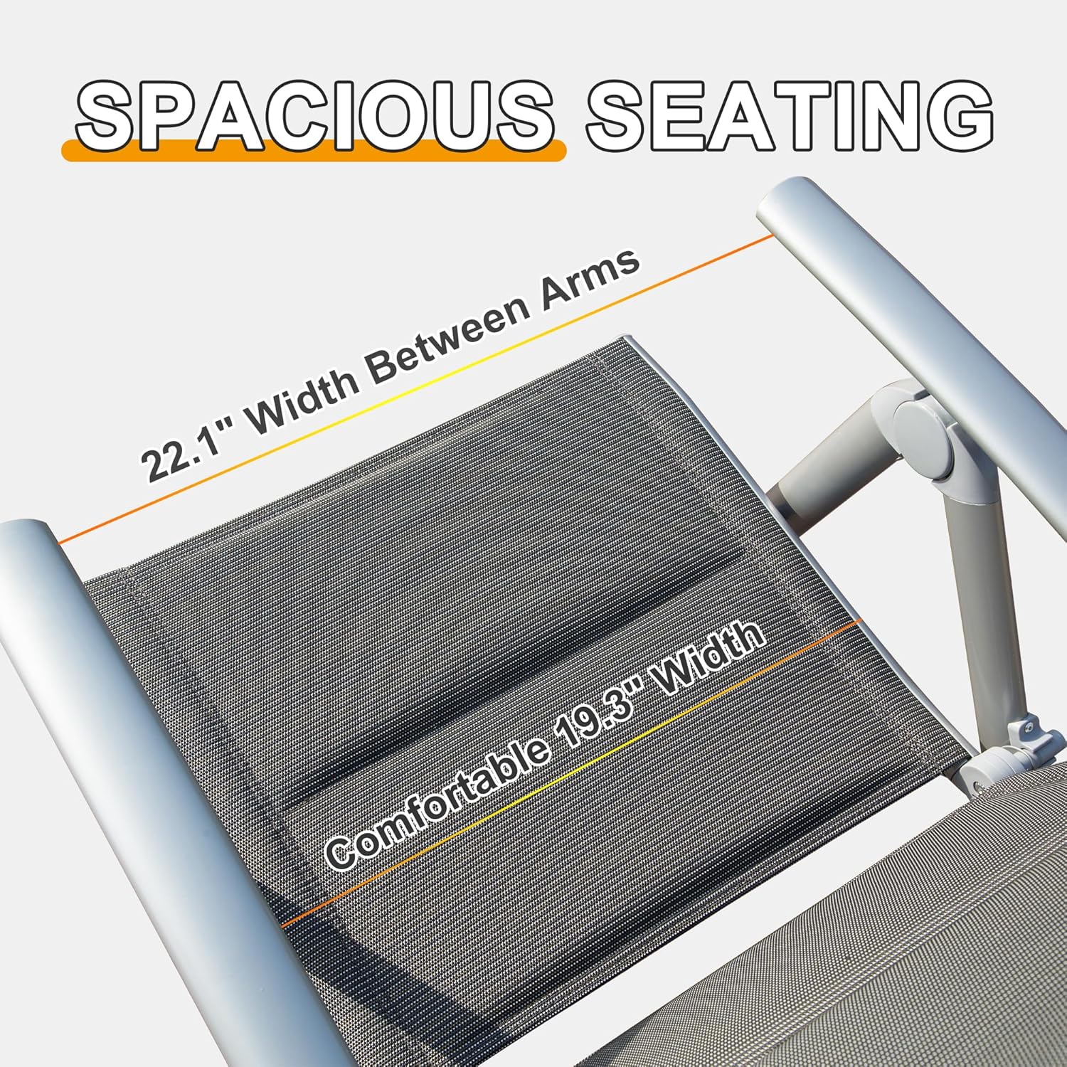 Patio Folding Chairs Set Of 2, Aluminium Frame Outdoor Reclining Patio Chairs For Garden Camping Poolside Beach Deck, Adjustable High Back Lawn Chairs With Soft Cotton Padded Seat, Dark Gray Dark Gray Aluminium