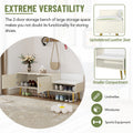 Modern Shoe Storage Bench With Hidden Storage And Upholstered Cushions For Bedside, Living Room And Entryway Antique White Antique White Mdf Metal