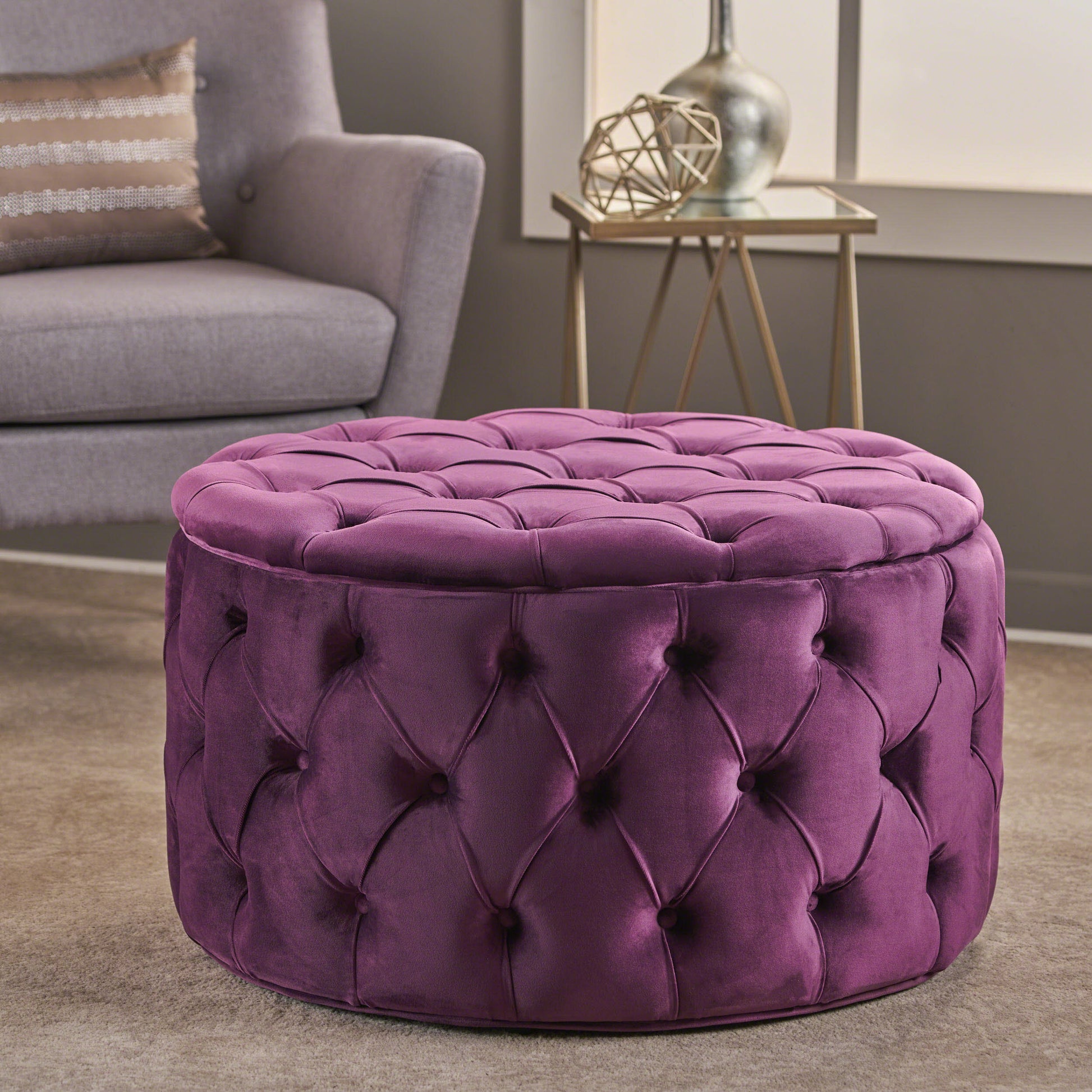 Ottoman Fuchsia Velvet