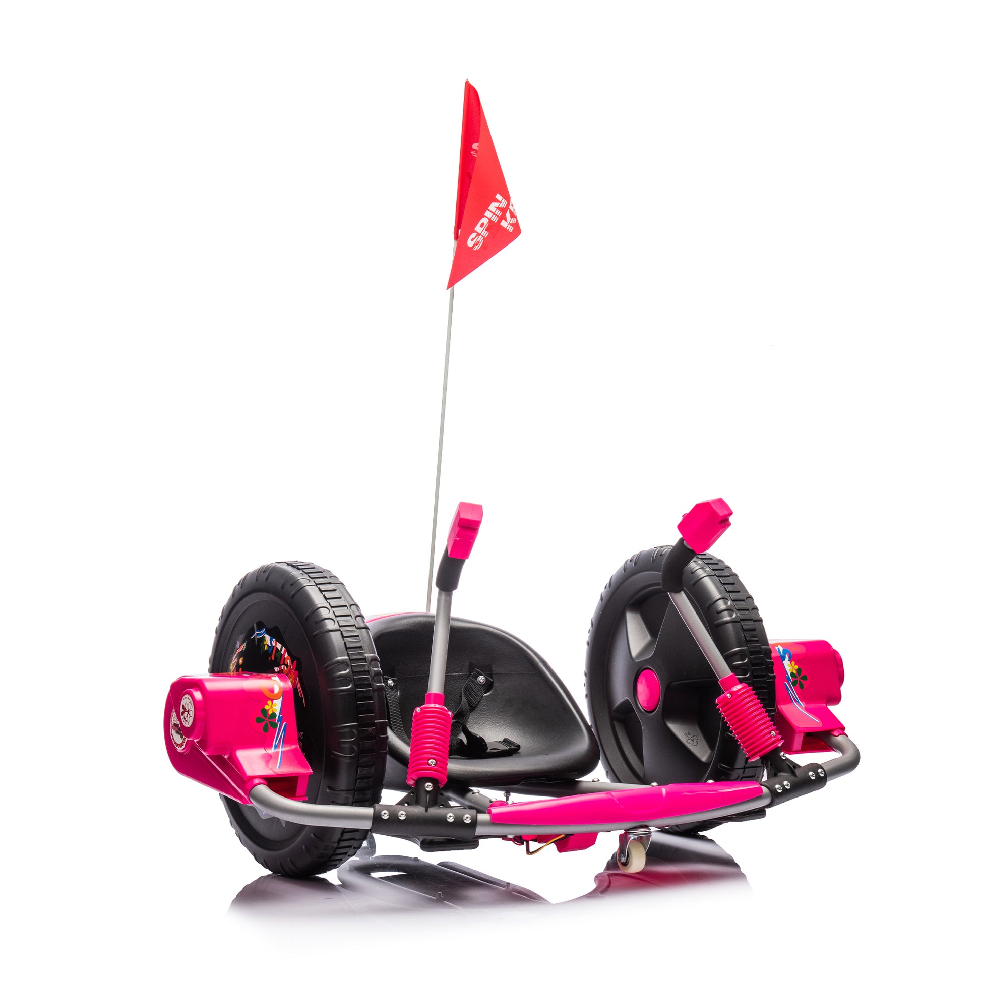 12V Kids Ride On Electric Toy,2Wd,16'' Exaggerated Wheel,Dual Handle Control For 360 Degree Flexible Steering And Rotation,Solid Metal Frame,Provide A Speed Of 4.66 Mph For Kids Aged 6 . Pink 50 99 Lbs Polypropylene