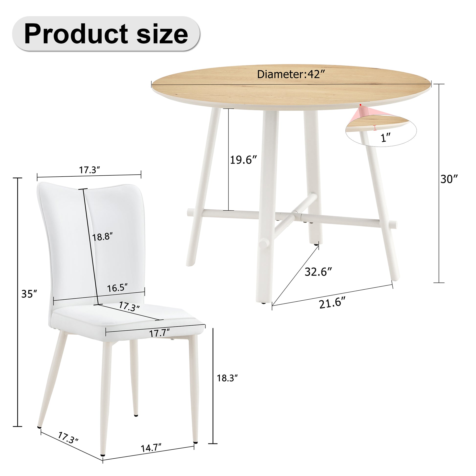 Table And Chair Set, Mdf Desktop, White Metal Table Legs, Stable And Beautiful, Suitable For Most Styles Of Home. Modern Simple Dining Table, Comfortable Seating. White Seats 4 Mdf