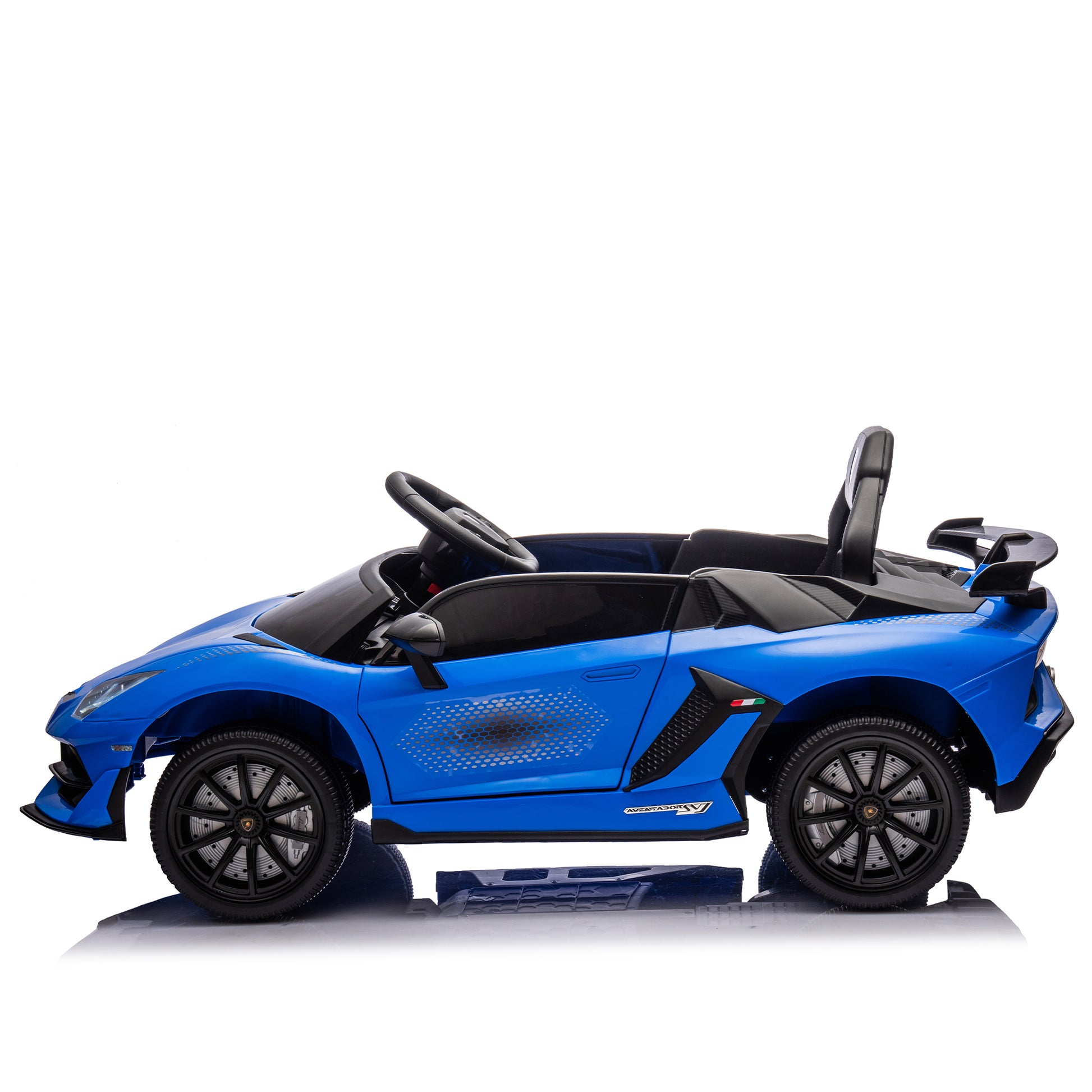 12V Kids Ride On Car W Parents Remote Control,Licensed Lamborghini Aventador Xago,Hydraulic Pressure Door,Slow Start,Early Education,Bluetooth,Adjustable Volume,Mp3,Usb,Led Lights For Kids Aged 2 4. Blue 50 99 Lbs Polypropylene