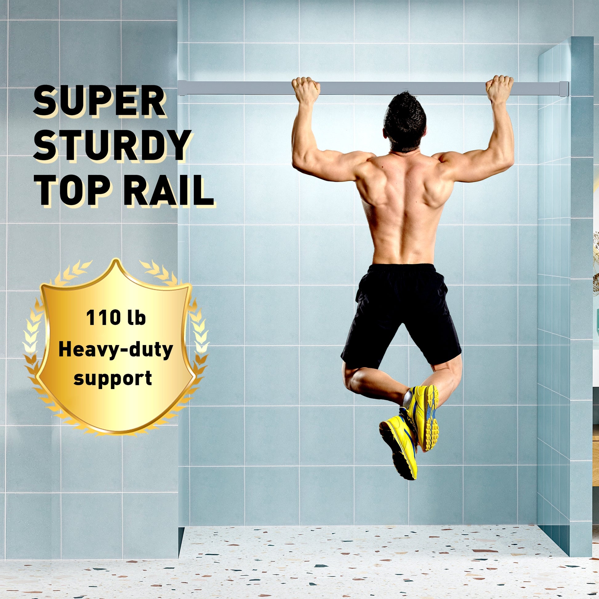 56" 60" W X 76" H Frameless Soft Closing Single Sliding Shower Door, 1 4" 6Mm Tempered Glass With Explosion Proof Coating Via Express Delivery, Chrome 24D01 60Chx Chrome Tempered Glass