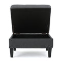 Storage Ottoman Dark Gray Fabric