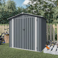 Outdoor Storage Shed 6 X 4 Ft Large Metal Tool Sheds, Heavy Duty Storage House With Sliding Doors With Air Vent For Backyard Patio Lawn To Store Bikes, Tools, Lawnmowers Grey Grey Rectangular No