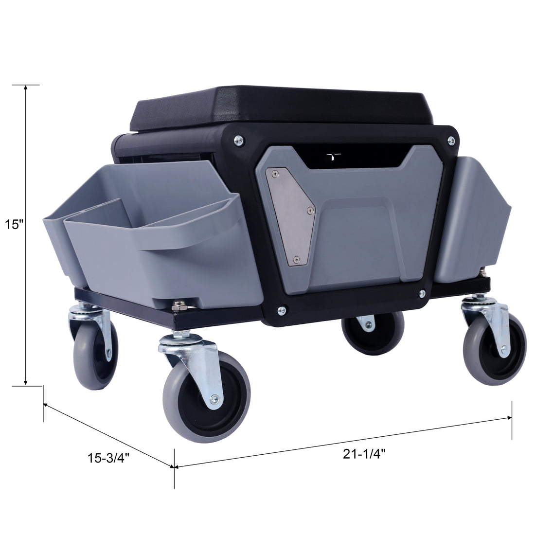 Heavy Duty Mechanic Stool With 330Lbs Load Capability, Garage Stool With Wheels, Rolling Creeper With Soft Rubber Cushion Seating For Auto Repair And Diy Home Car Beauty, Gray Gray Plastic