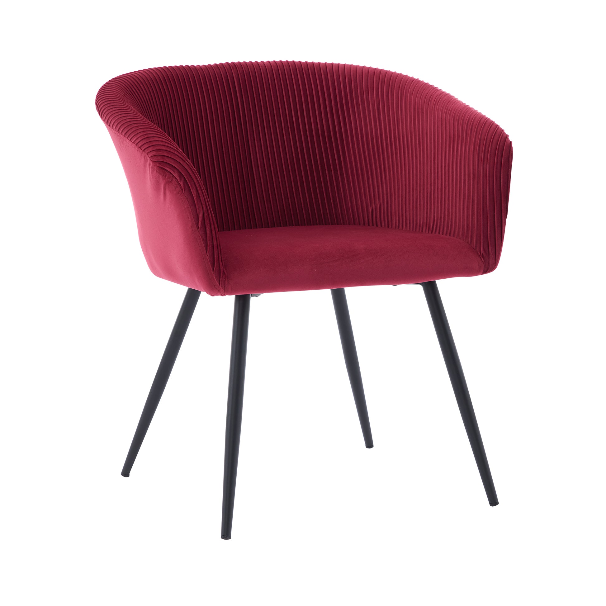 Ts Stripe Dinding Chair Wine Red Velvet