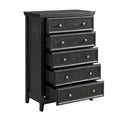 Modern 5 Drawers Dresser 5 Drawers Cabinet,Chest Of Drawers Closet Organizers And Storage Clothes Storage Drawers Cabinet For Living Room, Farmhouse Dresser Organizer Black Black Mdf