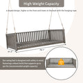 Patio Minimalist Twin Size Garden Swing Bed Wood Porch Swing With Ropes For Backyard, Safe Sloped Design, Gray Gray Weather Resistant Frame Garden & Outdoor Minimalist 2 Person Seating Group Acacia