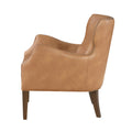 Daniela Saddle High Leg Slope Arm Chair Brown Foam Faux Leather