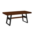 Modern Industrial Metal And Wood Large Dining Table Dark Walnut Dark Brown Mdf Mdf