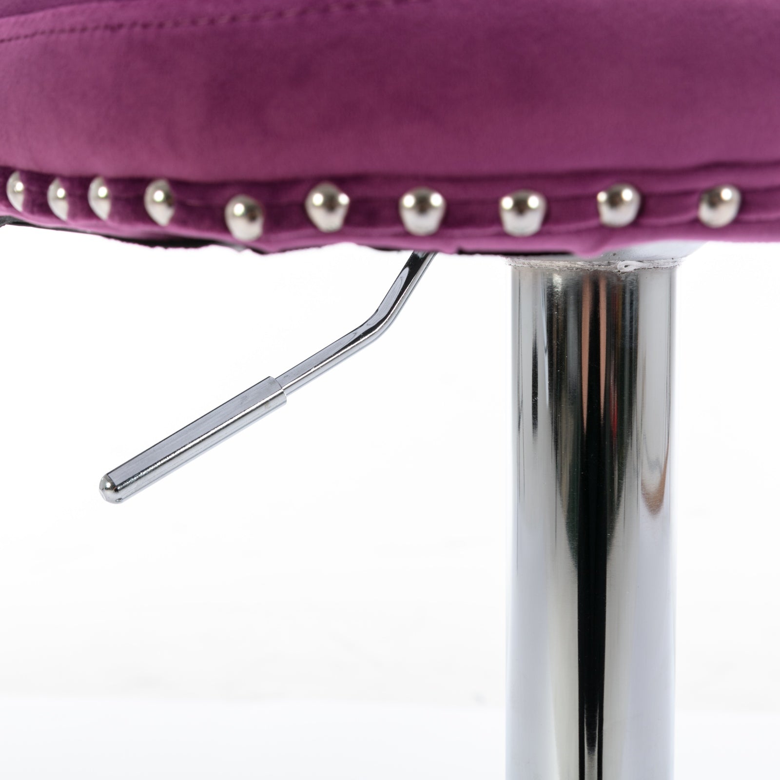 Swivel Velvet Barstools Adjusatble Seat Height From 25 33 Inch, Chrome Base Bar Stools With Backs Comfortable Tufted For Home Pub And Kitchen Island, Purple,Set Of 2,1712Pp Purple Dining Room American Design Foam Velvet