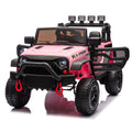 24V Kids Ride On Car W Parents Remote Control,400W Motor,Four Wheel Suspension,Adjustable Speed,Usb,Mp3,Music,Bluetooth,Large Display Screen,Power Display,Portable Handle,Safety Belt For Kids Aged 3 . Pink 50 99 Lbs Polypropylene