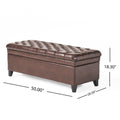 Juliana Storage Ottoman Brown Pu