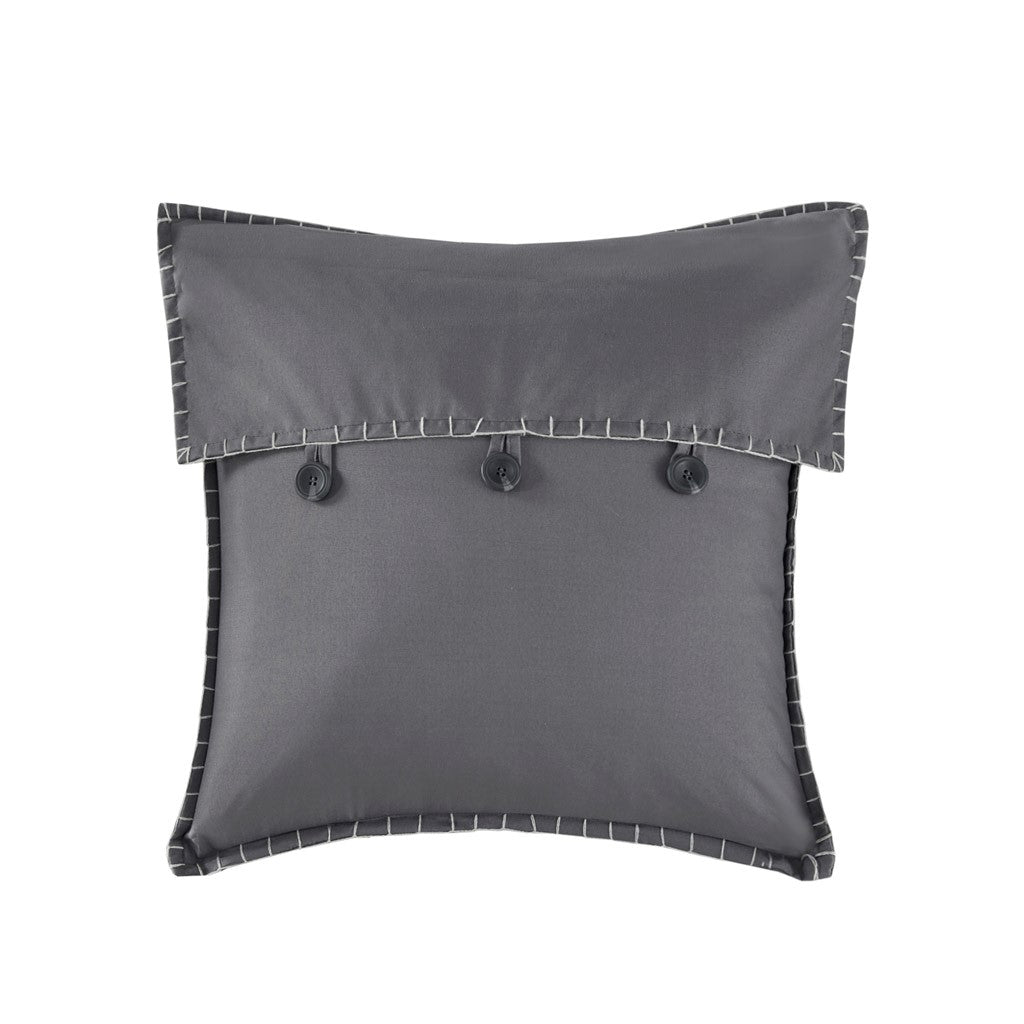 6 Piece Reversible Plaid Daybed Cover Set Grey Daybed Grey Polyester