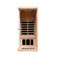 Large Glass Mini Hemlock Sauna With Right Door Opening Natural Wood Metal & Wood