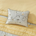 Embroidered 7 Piece Comforter Set Yellow King King Yellow Polyester