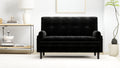 Black 2 Seater Sofa Sleeper With Recline Fuction Black Velvet Metal Primary Living Space Medium Soft Loose Back Pillow Top Arms Foam Fabric Metal 2 Seat