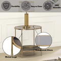 Fiorella End Table, Glass, Black Marble Paint & Gold Finish Lv02223 Gold Metal