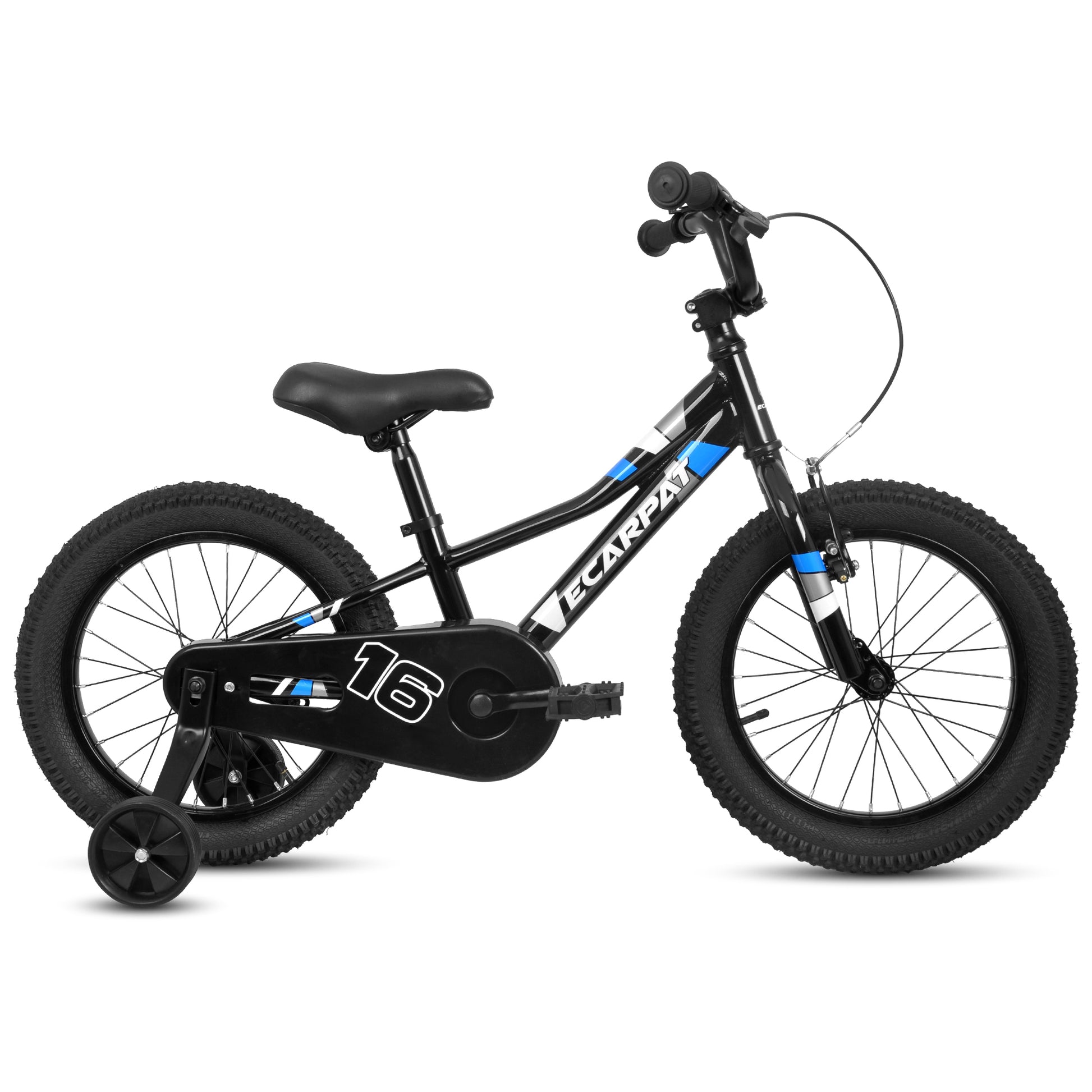 A16117 Ecarpat Kids' Bike 16 Inch Wheels, 1 Speed Boys Girls Child Bicycles For 3 4Years, With Removable Training Wheels Baby Toys, Front V Brake, Rear Holding Brake Black Cute Polyurethane Foam 3 To 4 Years Carbon Steel Outdoor
